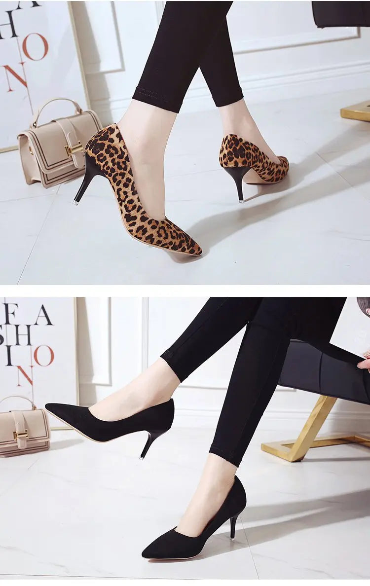 Zapatos de moda elegantes y sexys para mujer estampado de leopardo