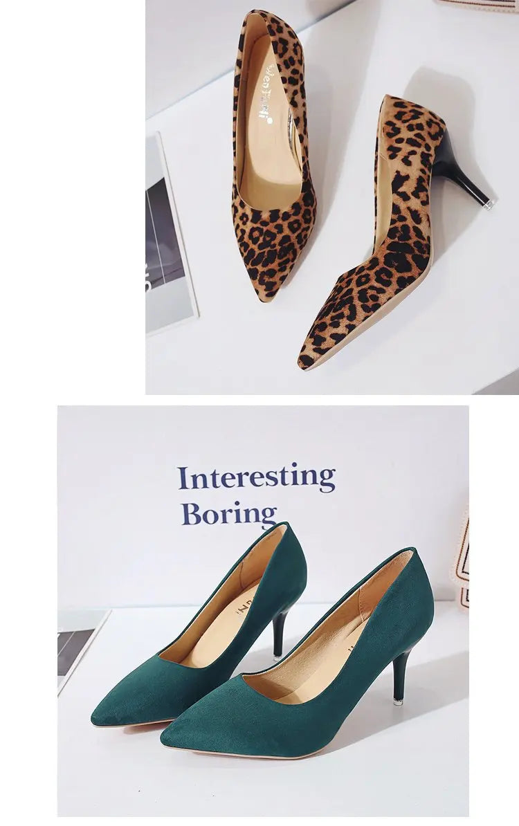 Zapatos de moda elegantes y sexys para mujer estampado de leopardo